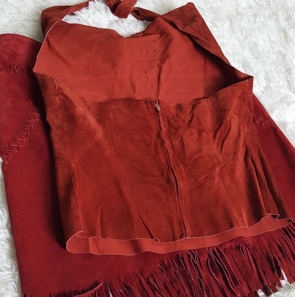 🔥Red Hot Suede Halter and Skirt Set🌵 - Picture 4 of 8